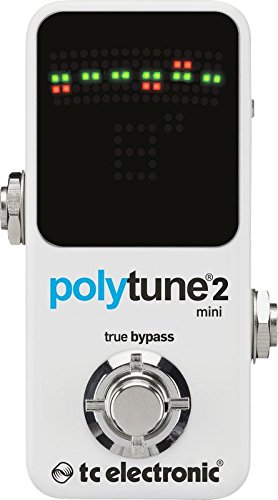 TC Electronic Polytune 2 Mini Polyphonic Pedal Tuner Bundle with 9V Power Supply and 6 Assorted Dunlop Picks