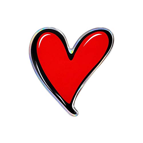 4R Quattroerre.it 14112 Etiqueta Adhesiva 3D Corazon HQ, 60 x 55 mm