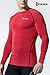 TSLA Men's UPF 50+ Compression Shirts, Cool Dry Long Sleeve Athletic Tops, Sports Baselayer Workout Shirt, Zero Red, X-Large