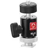 Aluminum Lightweight Tabletop Tripod Mini Ball Head,KINGJOY Monopod Head with 360 Degrees Rotation 1/4 inch Screw Mount for Tripod Camera