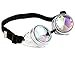 Lelinta Steampunk Rave Glasses Goggles with Rainbow Crystal Glass Lens,Silver,Adjustable