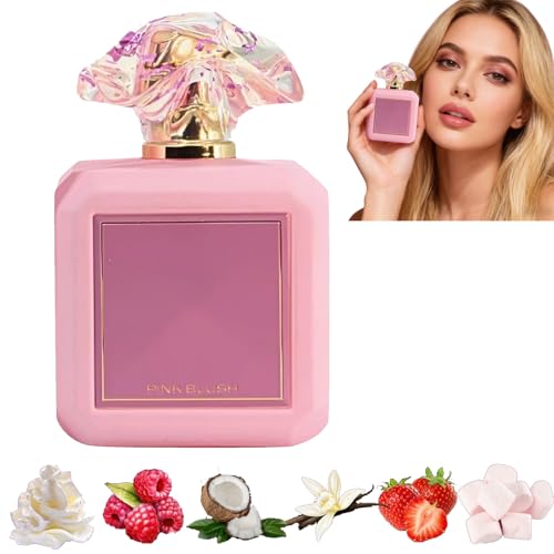 2pc Marshmallow Blush Perfume，Pink Strawberry Candy Marshmallow For Women Eau de Parfum，Eau Parfum - 100ml A Captivating Scent Wrapped In Bottle，,Fresh, Sweet (Marshmallow-1)