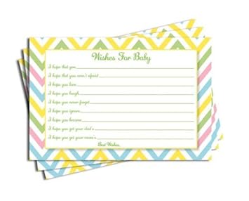 Amazon Com Baby Shower Chevron Wishes For Baby Cards Neutral Girl Amazon Com Baby Shower Chevron Wishes For Baby Cards Neutral Girl