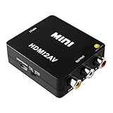 Fire Stick HDMI to Composite AV Converter, UPGRADED 1080P HDMI to Composite 3 RCA Audio Video AV CVBS Adapter HDMI 2 AV Converter Supports PAL/NTSC for Amazon Fire Stick, HDTV, DVD (Black)