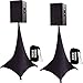 AMAZIN Gear Brand Professional Speaker Stand Covers, Premium 4-Way Stretch Spandex Pro DJ Scrims, 360 Degree Coverage Tripod Skirts, Cable Pass-Throughs +2 Bonus Carrying Bags (2-Pack, Black)