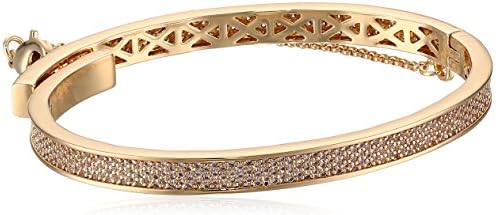 EDDIE BORGO Extra Thin Safety Chain Pave Bangle Bracelet