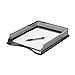 Rolodex® Distinctions™ Punched Metal And Wood Letter Tray, Black/Pewter