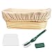 10 x 6 Inch Oval Proofing Basket ,WERTIOO Banneton Bread Proofing Basket + Bread Lame +Dough Scraper+ Linen Liner Cloth for Professional & Home Bakers