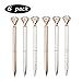 Scettar 6 Pcs Rose Gold Pen with Big Diamond/Crystal, Metal Ballpoint Pen fine point white pen rose gold office supplies Rose Gold /White Office Supplies, Black Ink (6pcs)Scettar 6 Pcs Rose Gold Pens,