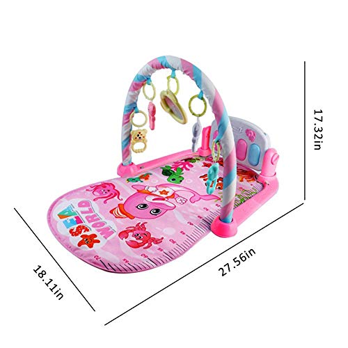 Baby Play Mat Game Carpet Crawling Mat Music Fitness Rack 2 in 1 Educational Toys Piano Blanket Activity Gym Toy Light Sound Baby Girl Boy 0-4 Year