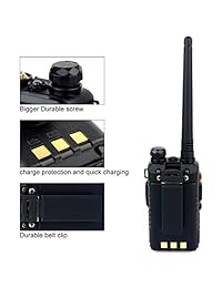 Retevis RT-5R Walkie Talkies de largo alcance recargable de 128 canales UHF / VHF de doble banda de radio de dos vías con micrófono de altavoz (paquete de 4)