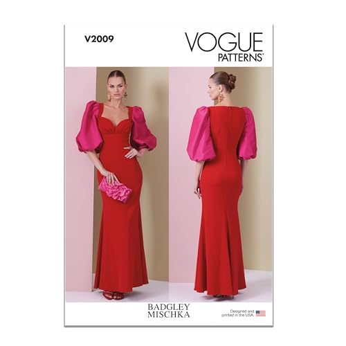 Vogue V2009B5 Misses' Close-Fitting Lined Dress Sewing Pattern Packet by Badgle…