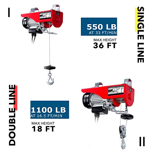 image for Arksen 1100 lbs Electric Overhead Motor Lift 39Ft 4mm Cable Wire Hoist