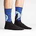Sock It To Me, Howl at the Moon, Men's Funky Crew Socks, Moon Wolf Socks,Blue,7-13