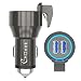 Quick Charge 2.0 Car Charger, CHGeek Dual Port USB Car Charger Aluminum Zinc Safety Car Charger with Window Hammer and Belt Cutter 36W 12V/24V Universal Power Adapter for iPhone and Android, Gray