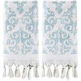 SKL Home by Saturday Knight Ltd. Mirage Fringe 2 Pc Hand Towel Set, Aqua