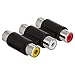 uxcell 3 RCA Female to Female Coupler Cable Joiner Ports Socket Extension Audio Adapter primary