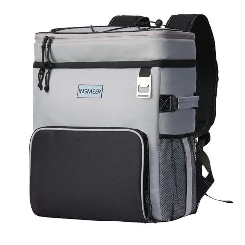 INSMEER Mochila térmica, refrigerador de praia isolado grande refrigerador de acampamento macio à prova de vazamento