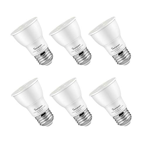 SUNEON LED Light Bulbs Par16 LED Bulbs 75 Watts Equivalent 7.5W 530Lumens 2700K Warm White Color Dimmable Spot Light Bulb Track Lighting Recessed Light,Medium Base E26,6 Pack