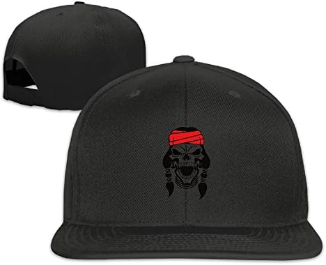 Scary American Indian Chief Skull Logo Adjustable Baseball Caps