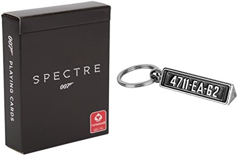 James Bond ASTON MARTIN DB5 Goldfinger License Plate Keyring &amp; Spectre Playing Cards 007