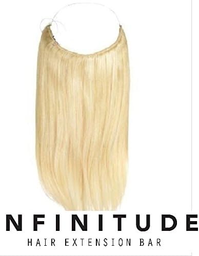 100% Remy human hair halo Extension, Infinitude-Halo, flip in with invisible miracle adjustable secret wire, Ash Lightest Blonde #59