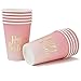 Gift Boutique 50 Count 9 oz Happy Birthday Cups Gold Foil on Pink Ombre for 1st Birthday Baby Shower Decorations Girls Women Unicorn Birthday Party Supplies