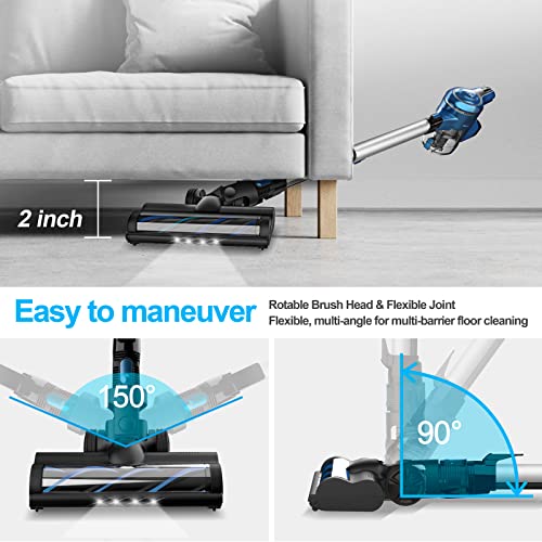 INSE Cordless Vacuum Cleaner, Rechargeable Battery Cordless Stick