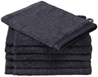 De Witte Lietaer 176162 Contessa Luxe Set of 6 Cotton Wash Cloths, 15 x 22 cm, Ocean, gray, 15x22 cm