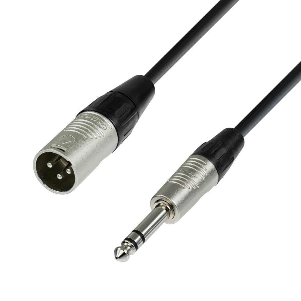 Adam Hall 4 Star Series 3m Rean XLR Male to 6.3mm Jack Stereo Microphone Cable