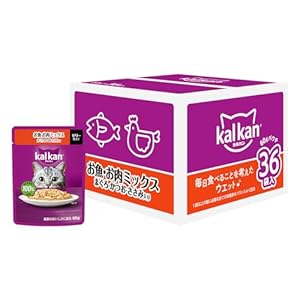 カルカン パウチ 1歳から 60g×36袋 お魚・お肉ミックス まぐろ・かつお・ささみ入り 成猫用 ウェットフード キャットフード