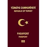 Republic of Turkiye Turkey Turkish Passport Theme Lined Softcover 6'' x 9'' Notebook / Journal 120 pages