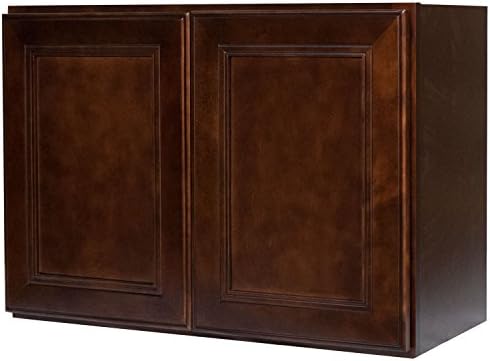 Everyday Cabinets 36 x 15 x 24 in. Soft Close Double Doors Refrigerator Wall Cabinet in Leo Saddle with 2 Doors RTA