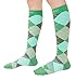 Men/Women Knee High Compression Socks Large Argyle Green