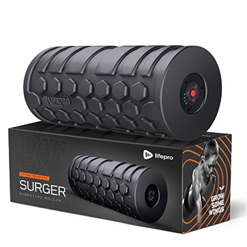 LifePro 4-Speed Vibrating Foam Roller - High Intensity Vibrating Roller for Muscle Recovery, Mobility & Pliability Training - Deep Tissue Vibrant Massage for Awesome Trigger Point Sports Therapy