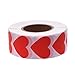 BCP 1-3/16 inches Red Color Heart Shape Paper Adhesive Labels/Stickers-1000pcs per roll