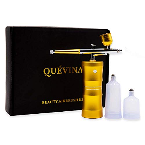 QUEVINA Cordless Airbrush Kit 25PSI Handheld Airbrush Painting Set with Compressor Aerografo