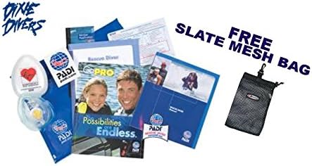 PADI Rescue Diver manual Certificate Rescue Diver Accident Management work slate Pocket mask FREE Slote mesh Bag The Rescue Diver crewpak all required materials for the Rescue Diver course.