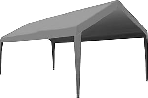 ERFEI Carport Canopy 10'x20' Replacement Cover Heavy Duty Canopy Top Tent Waterproof & UV Resistant Carport Shelter with Ball Bungees