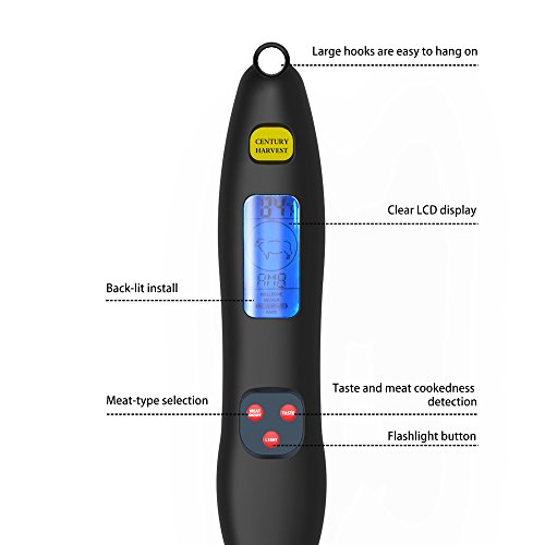 Meat Thermometer, Mayetori Digital Instant Read Cooking Thermometer Fork, BBQ Large Thermometer
