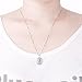 Newshe Women's Created Blue Sapphire White Cz 925 Sterling Silver Gemstone Pendant Chain Necklace 18