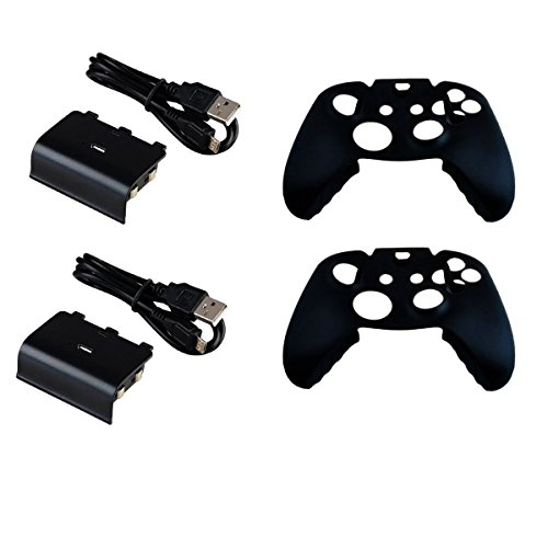 Kit 2 baterias Xbox One + 2 Capas Controle