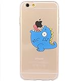 iPhone 6 Case, JAHOLAN Amusing Whimsical Design Clear Bumper TPU Soft Case Rubber Silicone Skin Cover for iPhone 6 6S - Cute Dinosaur