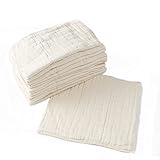Humble Bebe Prefold Cloth Diapers - 12-Pack - Unbleached Premium Cotton, Pre-Washed, Fits Newborn Babies to Toddlers (10-30 lbs), Multi-Use
