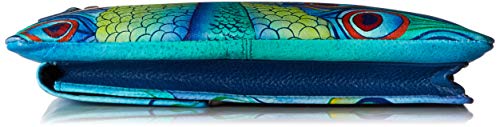 Anuschka Handpainted Leather | Organizer Wallet With Smart Phone Case | Jeweled Plume - Thumbnail 4