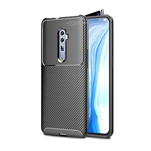 Cell Phone Cases for Oppo Reno2 Carbon Fiber Texture Shockproof TPU Case Phone Soft Case