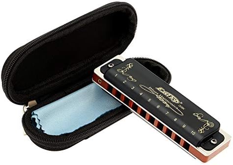 East top Diatonic Harmonica Key of C 10 Holes 20 Tones 008K Blues Harp Mouth Organ Harmonica with Black Cover, Top Grade Harmonica for Adults, Professionals and Students East top Diatonic Harmonica Key of C 10 Holes 20 Tones 008K Blues Harp Mouth Organ Harmonica with Black Cover, Top Grade Harmonica for Adults, Professionals and Students