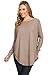 Alexander + David Womens Casual Loose Pullover Boyfriend Sweater with Crewneck Round Hem