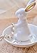 White Bunny Rabbit Ring Dish Holder Jewelry Tray For Earrings Necklace Bracelet Display Organizer