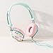 Ankit Pastel Mint Pink Floral Noise Isolating Headphones Apple Android Compatible Gifts For Her Over The Ear For Girls Headphones For Kids Earbuds For Running Gym Cool Travel Teens Bass